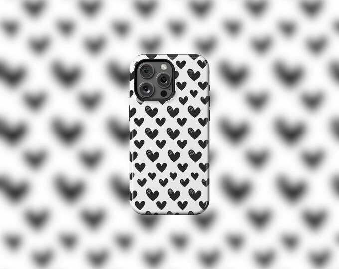 Black Hearts MagSafe Tough iPhone 13-16 and 16e Case