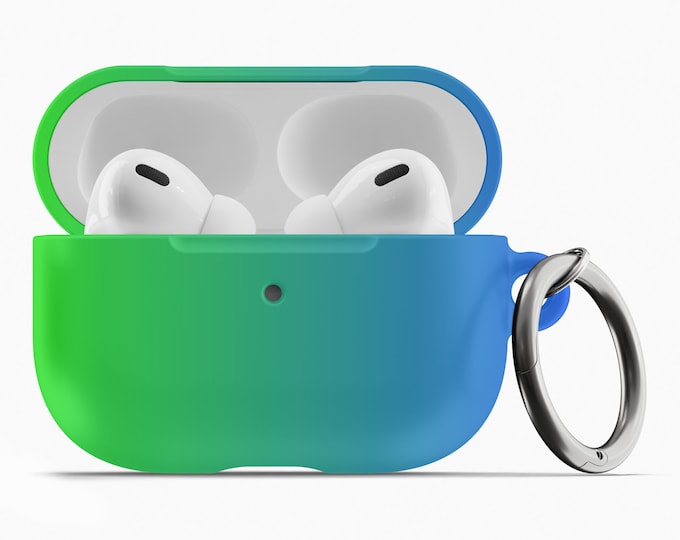 Premium Light Green to Blue Gradient AirPod Case - Scratch-Resistant, Fade-Proof Polycarbonate - Fits 1st & 2nd Gen AirPods AirPod Pros
