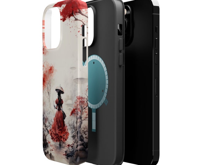 Aesthetic Watercolor Tough Case for iPhone 14/15 Series MagSafe Compatible for iPhone 14 Plus/15 Plus/14 Pro/15 Pro/14 Pro Max/15 Pro Max
