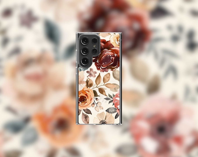 Muted Watercolor Floral Samsung Clear Case - S22/S23/S24 Series