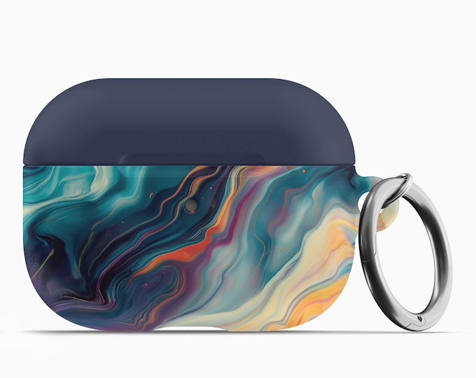 Vibrant Marble AirPod Case w/Keychain - Fits 1st 2nd Gen AirPods AirPod Pros