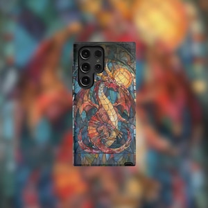 Stained Glass Dragon Samsung Tough Case - S23/S24/S25 Series, Matte/Glossy Finish