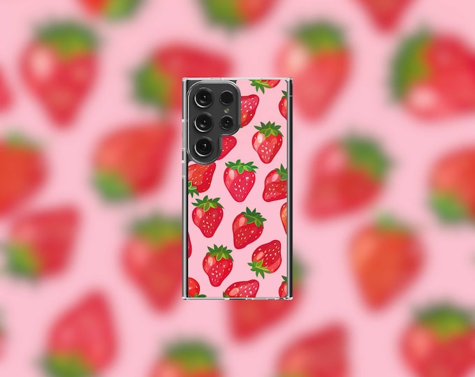 Girly Girl Strawberries Samsung Clear Case - S22/S23/S24 Series