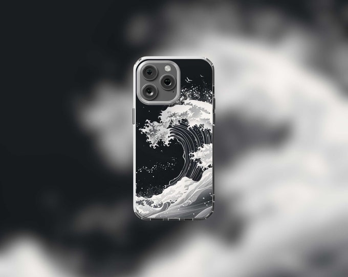 Ocean Waves Clear MagSafe iPhone Case 12-15  Stylish Protection