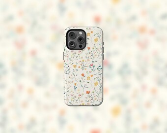 Cute Watercolor Flowers MagSafe Tough iPhone 12-15 Case