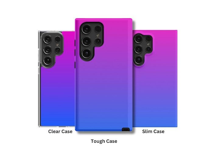 Ombre Pink to Blue Samsung Case - Dreamy Gradient Design - Tough  Slim Options for S22S23S24