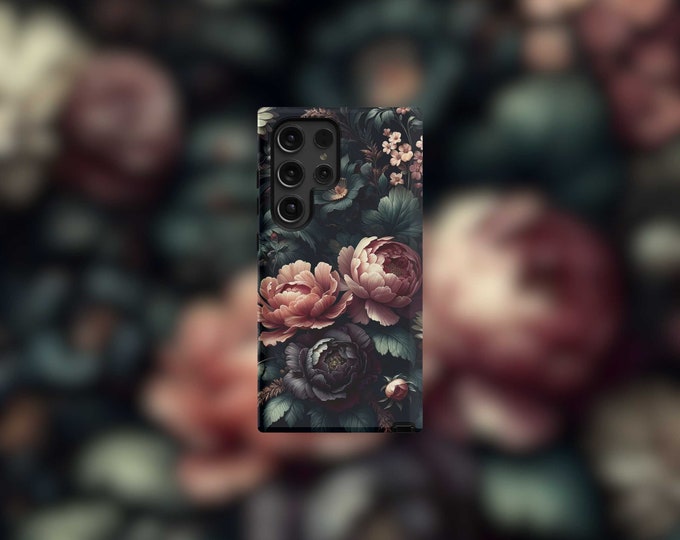 Dark Floral Samsung Tough Case - S22-S24 Series