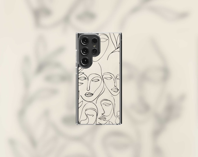Abstract Women Samsung Clear Case - S22/S23/S24 Series