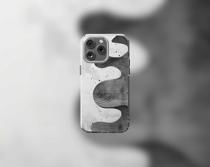 Curved Abstract Clear MagSafe Case for iPhone 12-15