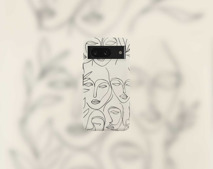 Abstract Women Tough Phone Case For Google Pixel 9, 9 Pro, 9 Pro XL, 8, 8 Pro, 7, 7 Pro, 6, and 6 Pro