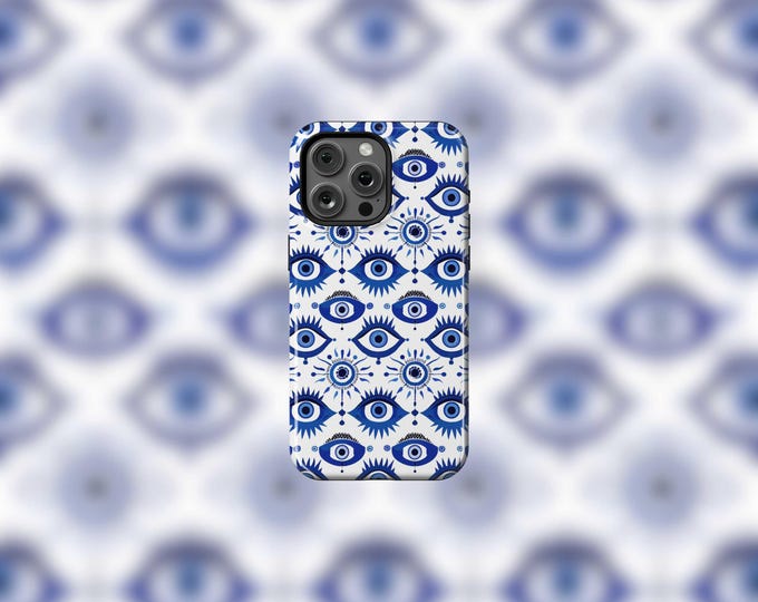 Blue Evil Eye MagSafe Tough iPhone 13-16 and 16e Case