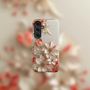 3D Floral Samsung Tough Case - S23/S24/S25 Series, Matte/Glossy Finish