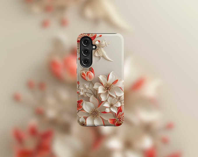 3D Floral Samsung Tough Case - S23/S24/S25 Series, Matte/Glossy Finish