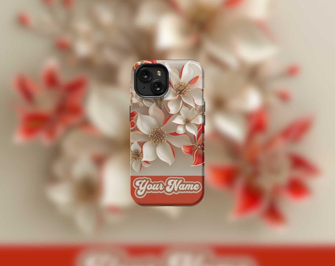3D Floral Personalized Samsung Tough Case - S22-S25 Series