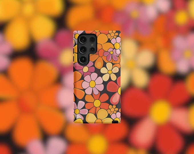 Retro Flowers Samsung Tough Case - S22-S25 Series