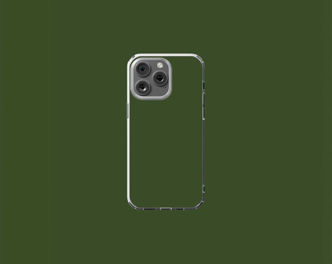Dark Olive MagSafe Clear iPhone Case for Models 13-16