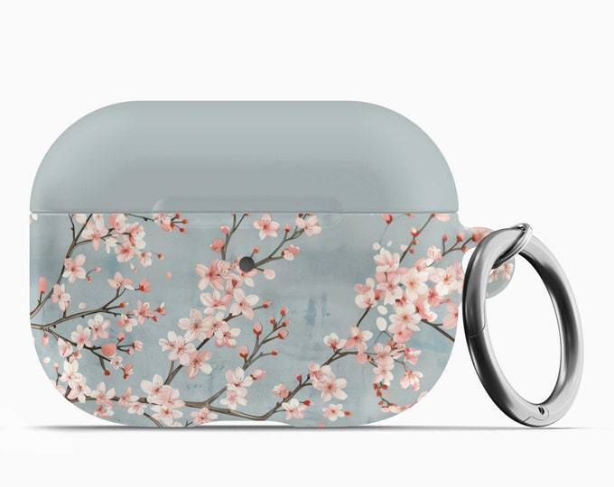 Full Bloom Cherry Blossoms AirPod Case w/Keychain - Fits 1st 2nd Gen AirPods AirPod Pros