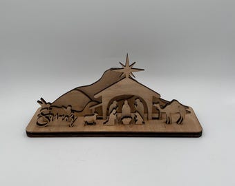 Laser Cut File Jesus Nativity Scene, SVG, Ai, DXF, Light Burn - 5.00mm, .1969 in.