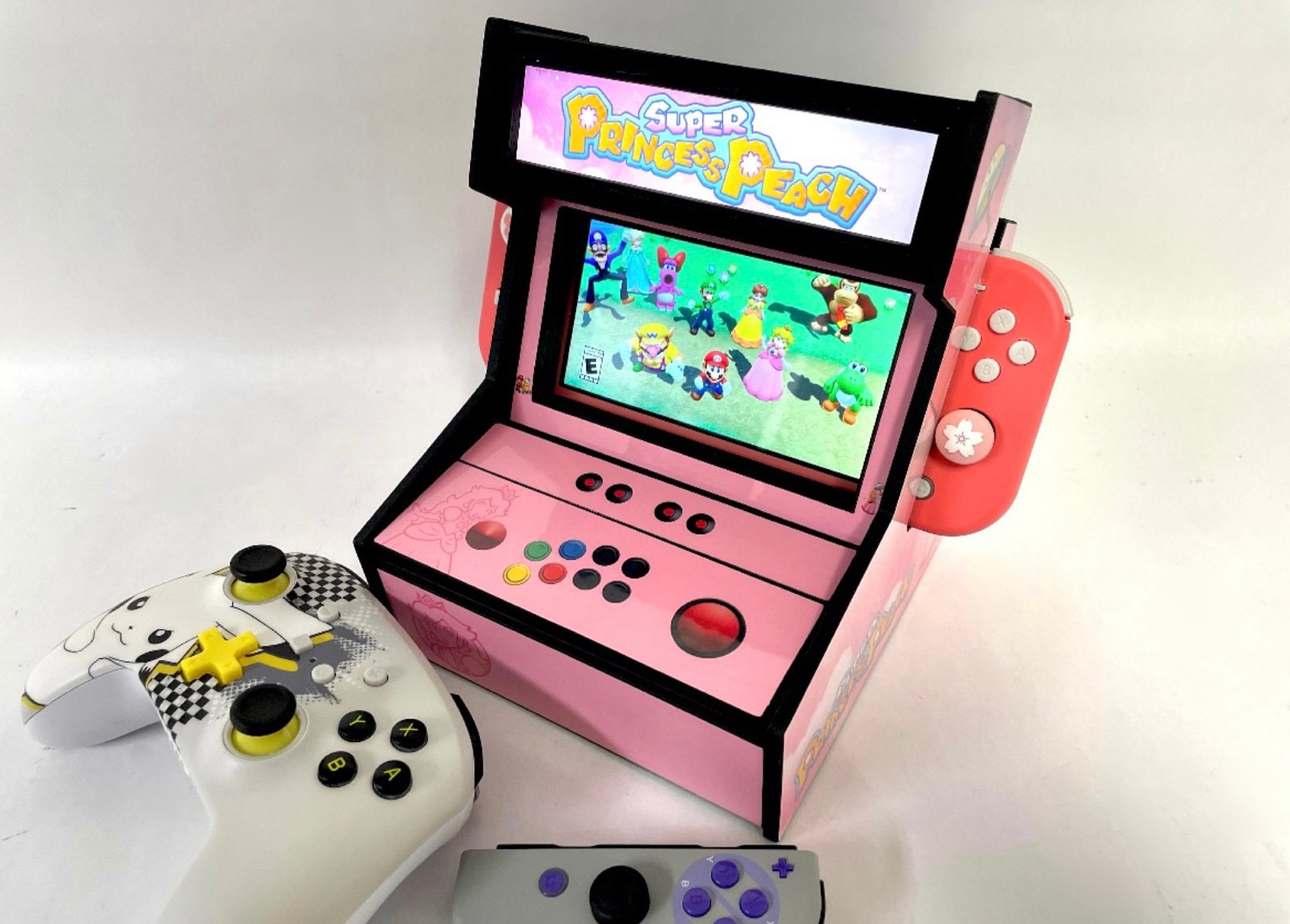 Nintendo Switch Lite Arcade Cabinet: Backlit Marquee & Game