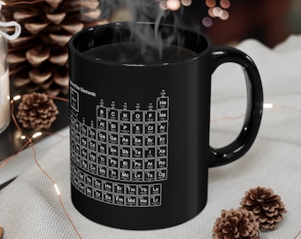 Periodic Table Science Gift 11oz Ceramic Black Mug