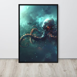 Kraken Posterdruck, Oktopus Poster, Kraken Wandkunst, Fabelwesen Poster, Spielposter, Sea Thieves Poster, Film, Piraten, Karibik