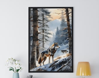 Wolf Watercolor Poster Art Print, Wolf Painting, Wall Art Decor, Wolf Print, Wolf Art Poster, Wolf Poster