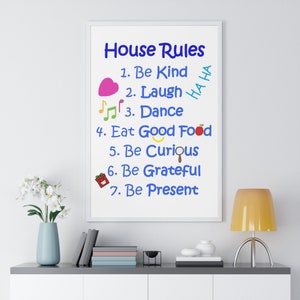 House Rules Print Poster, Art Print, Kids Poster, Family Poster, Cute Poster, Home Decor, Wall Art