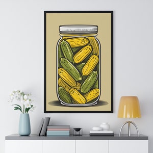 Gurke Poster mit Gesichtern, lustige Gesichter Gurke Kunstdruck, Küche Druck, Familie Poster, süßes Poster, Dekoration, Wandkunst