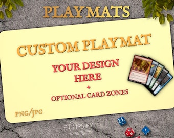 Custom Playmat 24" x 14" Unhemmed For Trading Card Games, TCG & MTG Playmat,  MTG Gift, Personalized Gift,  Tabletop Accessories