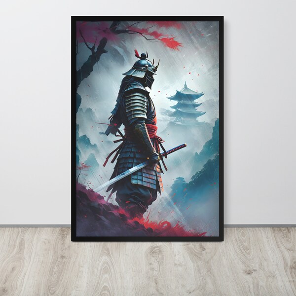Japanese Samurai Poster, Japanese Poster, Gaming Poster, Samurai Print, Japanese Art, Minimalist Poster, Video Game Poster, Retro