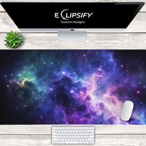 Weltall Mauspad, Weltraum Schreibtischmatte, Nebula Schreibtischmatte, Nebula Mauspad, Buntes Mauspad, Gamer Mauspad, Gamer Schreibtischmatte, Gamer Geschenk