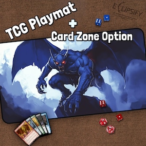 Night Demon Stalker TCG Playmat, Vampire Fantasy MTG Play Mat With Zones, Dark Stalker Playmat, Gifts for Gamers, Board Game