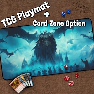 Tapete de juego del Rey Exánime, tapete de juego de fantasía MTG con zonas, tapete de escritorio mundial, tapete de juego, regalos para jugadores, juego de mesa, alfombrilla de ratón para juegos, manualidades