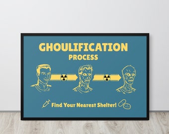 Nuclear Fall Out Ghoul Poster Print, Fall Out Wall Art, Gaming Poster, Video Game Poster, Post Apocalyptic, Retro Poster