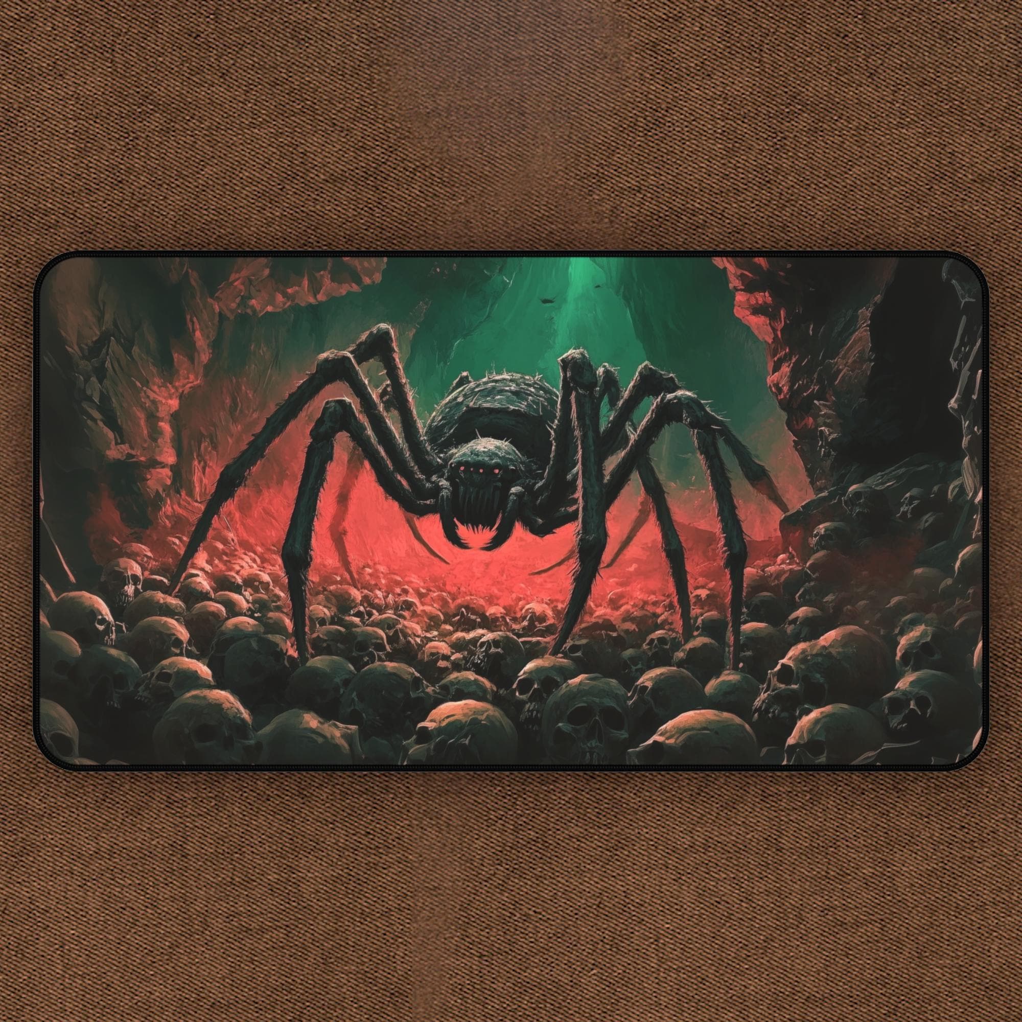 Large Spider TCG Playmat, Scary Fantasy MTG Play Mat With Zones