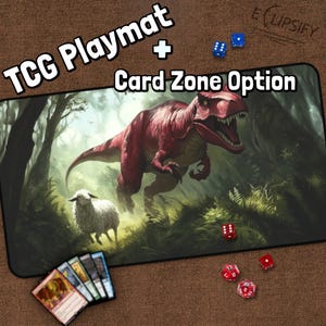 Tapete de juego Jurassic Dinosaur TCG, tapete de juego de fantasía MTG con zonas, tapete de juego de cartas coleccionables, tapete de juego, regalos para jugadores, juego de mesa