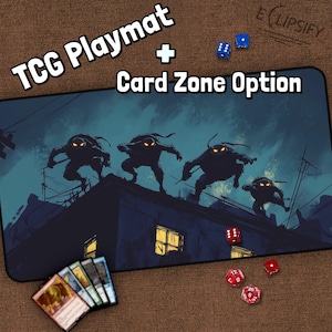 Tapete de juego Turtle Ninja TCG, tapete de juego Ninja MTG con zonas, tapete de juego de las Tortugas Ninja, regalos para jugadores, juego de mesa