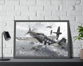 P-51 Mustang avión cartel impresión, cartel de aviación, arte de la pared del avión, cartel de avión de guerra, cartel de la Segunda Guerra Mundial, cartel de la Primera Guerra Mundial, cartel de aviones de combate