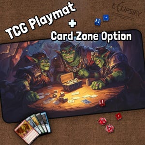 Tapete de jogo de cartas Goblin TCG, Golbin engraçado, Tapete de jogo Orc MTG com zonas, Tapete de jogo Goblin, Presentes para jogadores, Jogo de tabuleiro