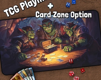Goblin Card Game TCG Playmat, Funny Golbin, Orc MTG Play Mat With Zones, Goblin Playmat, Gifts for Gamers, Board Game