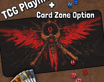 War Angel TCG Playmat, Hammer MTG Play Mat With Zones, Minimalist Playmat, Gifts for Gamers, Board Game