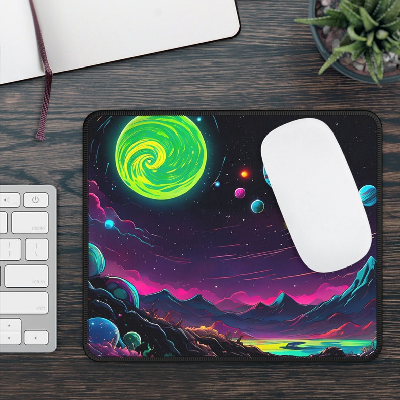 Space Planets Mouse Pad, Space Desk Mat, Galaxy Mouse Pad, Colorful ...