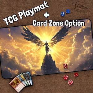 Tapis de jeu Angel TCG, ange nuages, tapis de jeu MTG céleste avec zones, tapis de jeu paradis et enfer, cadeaux pour les joueurs, jeu de société