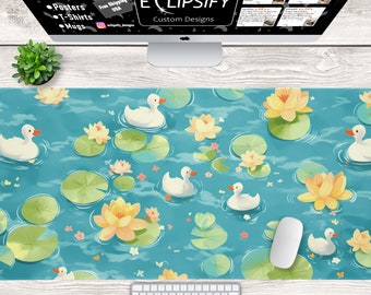 Süße Enten-Mausunterlage, Enten-Schreibtischmatte, süße Pastell-Schreibtischmatte, süße Schreibtischmatte, Gaming-Mausunterlage, Schreibtischdekoration