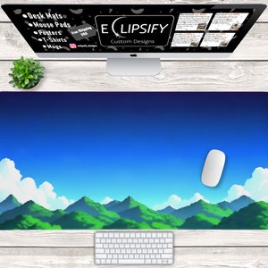 Star Valley Pixel Art Desk Mat, Pixel Art Mouse Pad, Cloud Mouse Pads, Custom Desk Mat, Mousepad, Gaming Mouse Pad, Gaming Desk Mat
