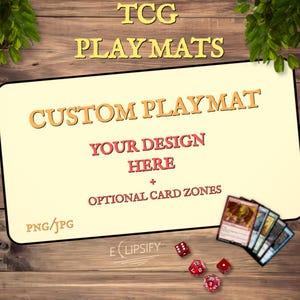 Benutzerdefinierte TKG Spielmatte 24 "X14", personalisierte Spielmatte, benutzerdefinierte Brettspielmatte mit Bereiche, MTG Geschenk, Tabletop Zubehör, Sammelkartenspiele, MTG