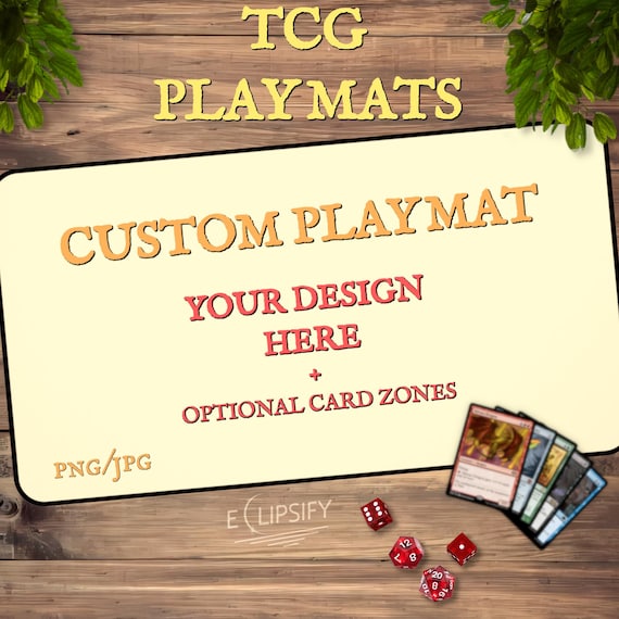 Custom TCG Playmat 24"X14", Personalized Play Mat, Custom Board Game Mat With Zones, MTG Gift, Tabletop Accessories, Trading Card Games, MTG