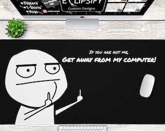 Grappige muismat, grappen grappige minimalistische bureaumat, zwarte bureaumat, zwarte muismat, meme-muismat, gamermuismat, gamer-bureaumat