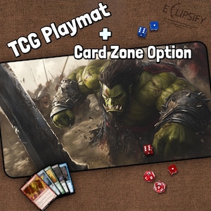 Orc Playmat, Fantasy MTG Play Mat With Zones, Horde, World Desk Mat, Playmat, Gifts for Gamers, Board Game, Gaming Mouse Pad, Craft