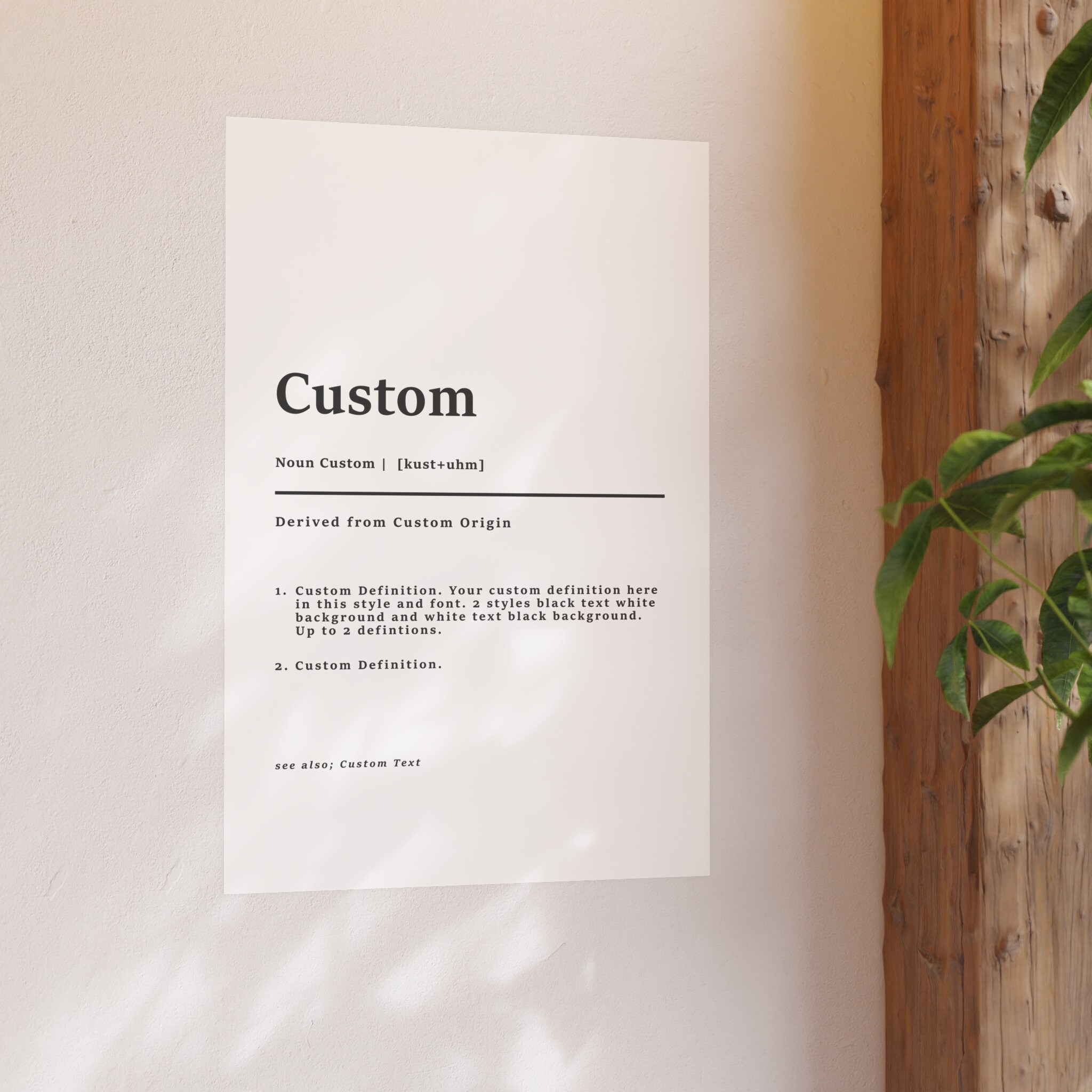 Custom Definition Print Poster, Custom Definition Poster, Personalized ...